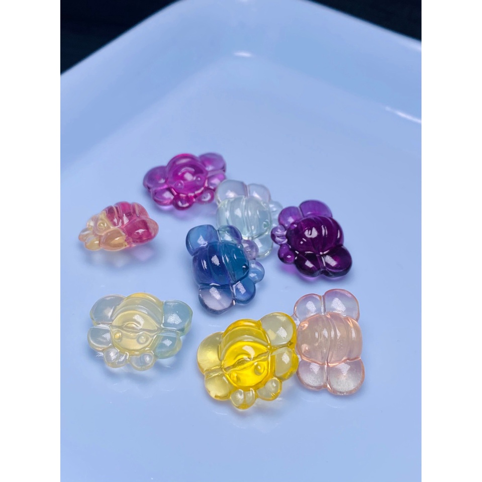 Mặt Dây Chuyền Hình Chú Ong Bằng Đá Fluorite Tự Nhiên Nhiều Màu Độc Đáo diy