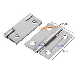 Hộp 20 bản lề lá inox 36x27mm