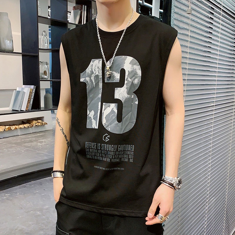 Áo Thun Thể Thao Sát Nách Form Rộng Phong Cách Hàn Quốc Cho Nam