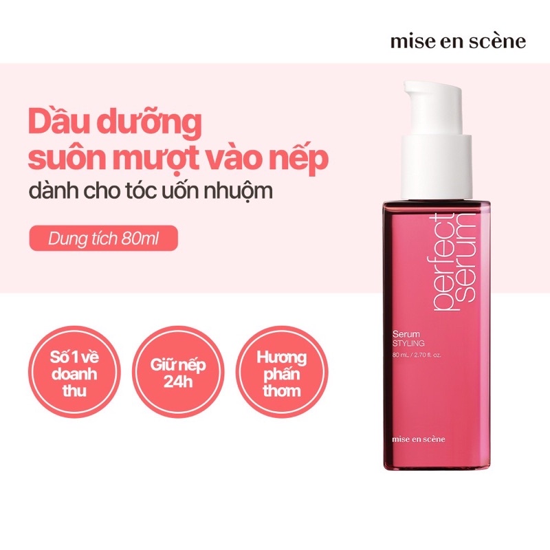 Dưỡng Tóc Mise En Scene All New Perfect Hair Serum Styling và Golden Morocco