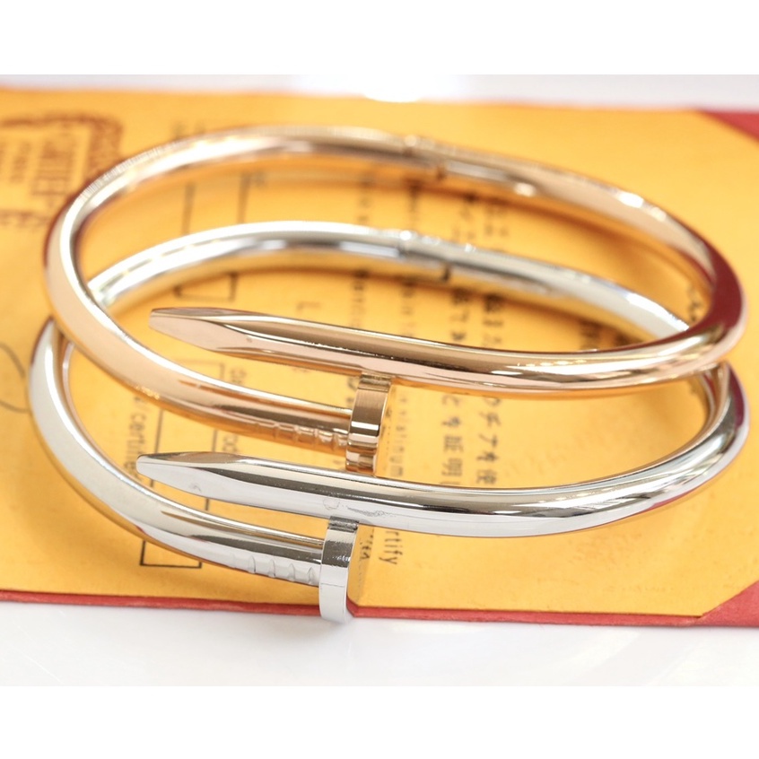 Vòng Đeo Tay Bằng Thép Không Gỉ Màu Vàng Hồng Thời Trang Cho Cặp Đôi
