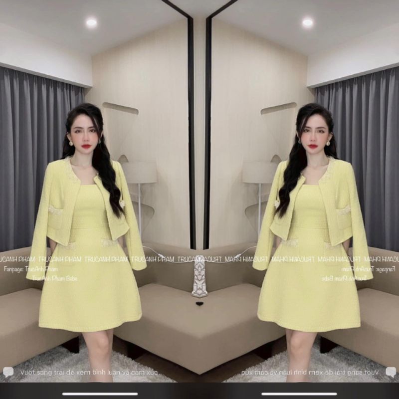 Set dạ đính hoa đá cao cấp
