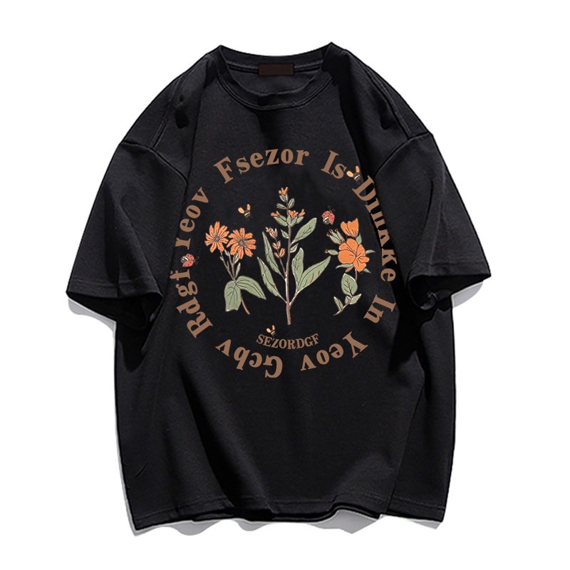 Áo Thun Nữ Tay Ngắn Dáng Rộng In Hình Thời Trang Phong Cách Hàn Quốc