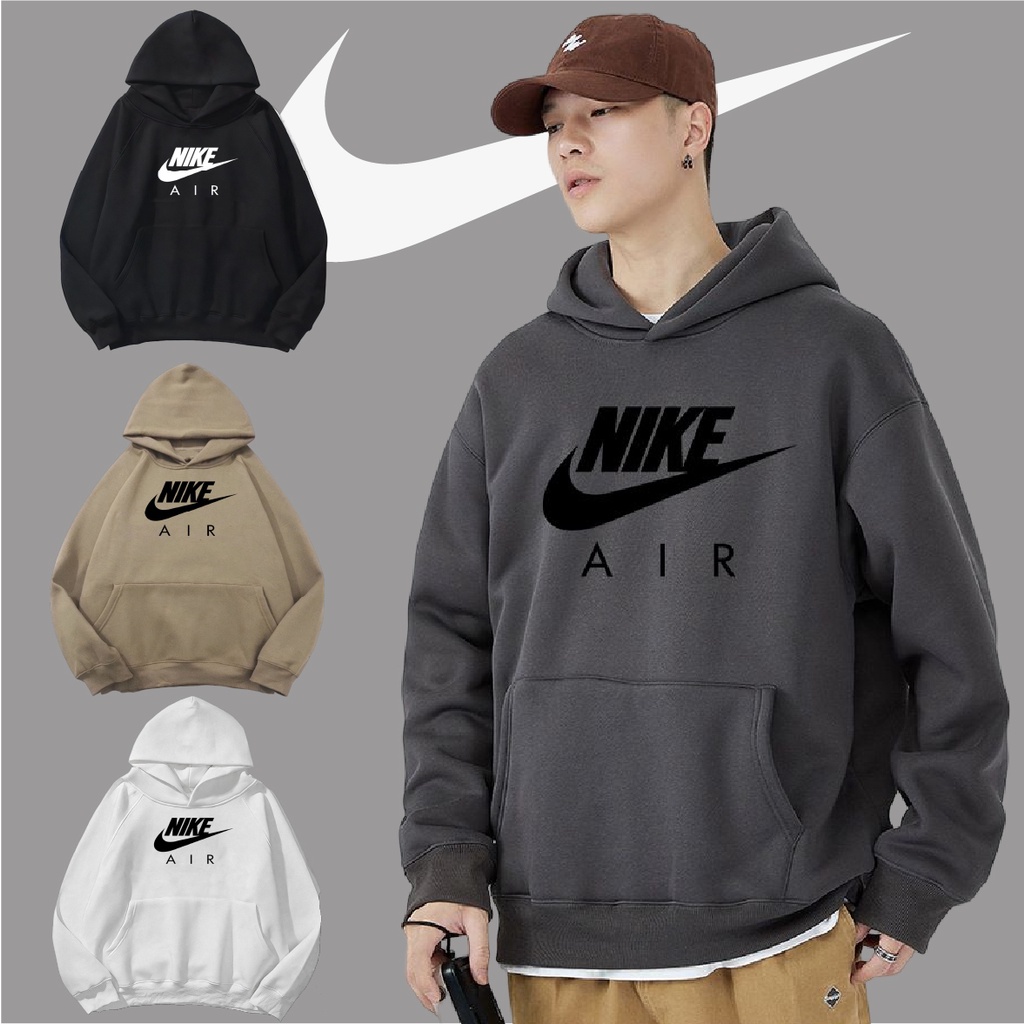 Áo hoodie Nike chính hãng mũ zip bassic form rộng nam nữ unisex, khoác nỉ hoodie basic oversize LOIX