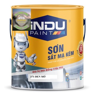 Sơn sắt mạ kẽm indu 1 thành phần lon 800ml màu đen mờ