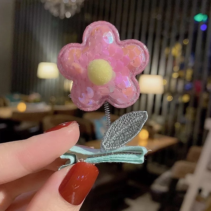 Kẹp Tóc Hình Hoa 3D Nhiều Màu Dễ Thương Cho Bé Gái