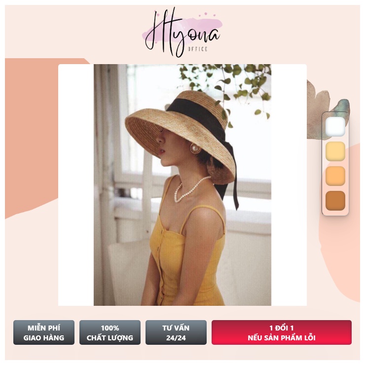 Nón Cói Nữ Vintage Lồng Đèn Hội An