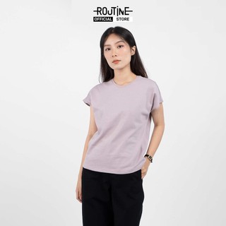 Áo thun nữ tay ngắn trơn form regular - routine 10f21tssw005