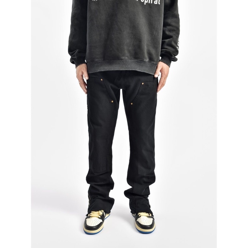 Quần jean zip khoá nam ENK dáng đứng kết hợp loe phong cách retro đường phố