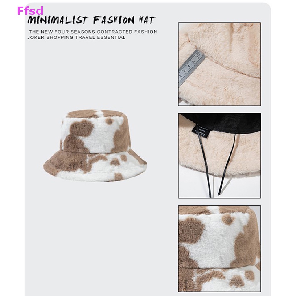 {Ffsd} Mũ Ngư Dân Bằng Lông Giả Mềm Mịn Ấm Áp In Họa Tiết Bò Sữa Mùa Thu Đông Dành Cho Bạn Nữ Đi Trượt Tuyết Ngoài Trời Panama