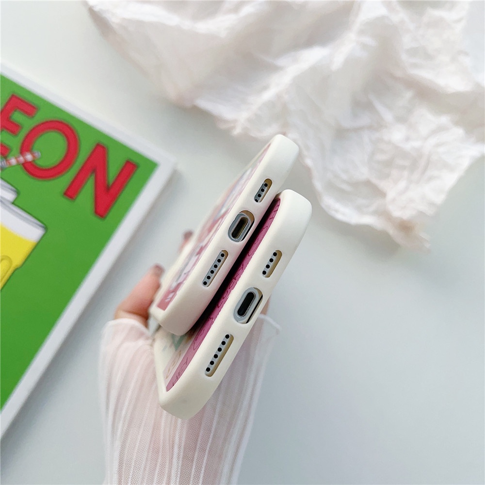 Ốp Điện Thoại Dẻo Màu Hồng Họa Tiết Cô Gái Dễ Thương Cho iPhone 14 Pro Max 14 Plus 13 Pro Max