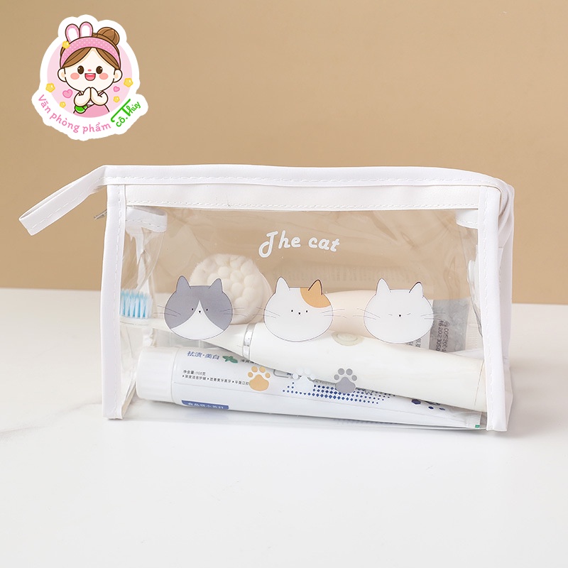 H03 Hộp đựng bút dung lượng lớn, Túi đựng bút, bút chì cho học sinh, Lưu trữ văn phòng phẩm hình gấu và mèo