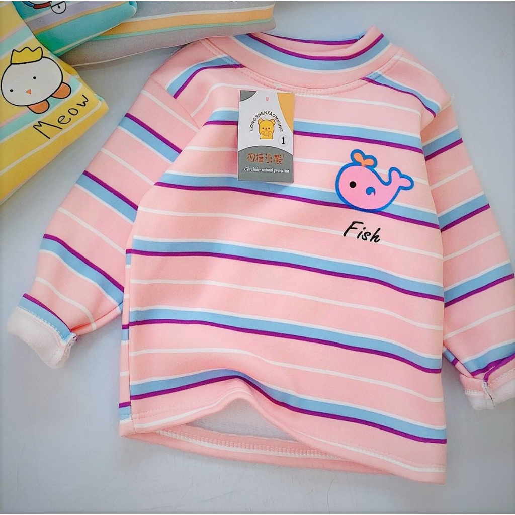 Áo giữ nhiêt zip hàn cổ cao cho bé trai bé gái