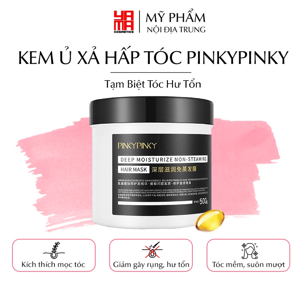 Kem ủ xả hấp tóc pinkypinky dưỡng và phục hồi tóc hư tổn khô xơ gãy rụng, dầu mặt nạ collagen kích thích mọc ủ thơm tóc.