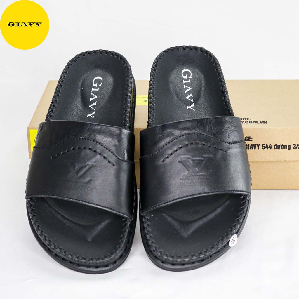 Dép nam quai ngang, đế viền chỉ họa tiết dập nổi thời trang DT835 - GIAVY