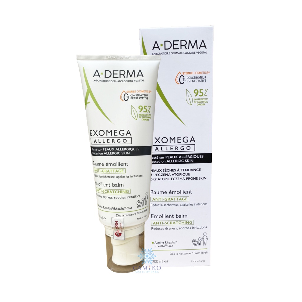 Kem dưỡng ẩm, giảm ngứa kiểm soát da cơ địa A-derma Exomega Control Cream 200ml