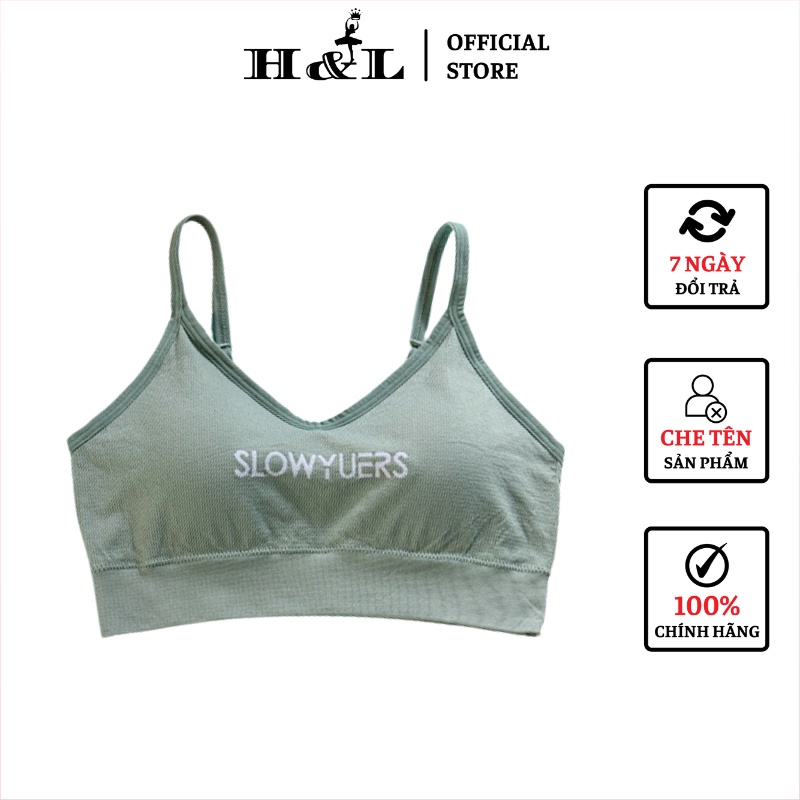 Áo bra tập gym 2 dây, chất cotton dày dặn, thấm hút mồ hôi HLBOUTIQUE B7701