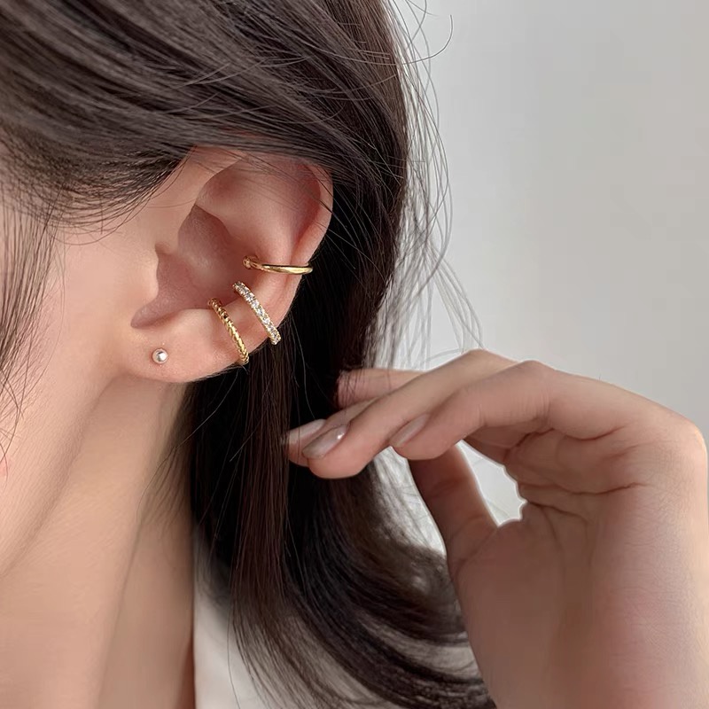 Khuyên Kẹp Vành Tai Không Xỏ Kiểu Pháp Đơn Giản Thời Trang Sang Trọng