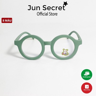 Kính mát trẻ em gọng dẻo Jun Secret tròng trong suốt chống bụi, chống tia UV dành cho bé từ 2 đến 7 tuổi JS11065trong