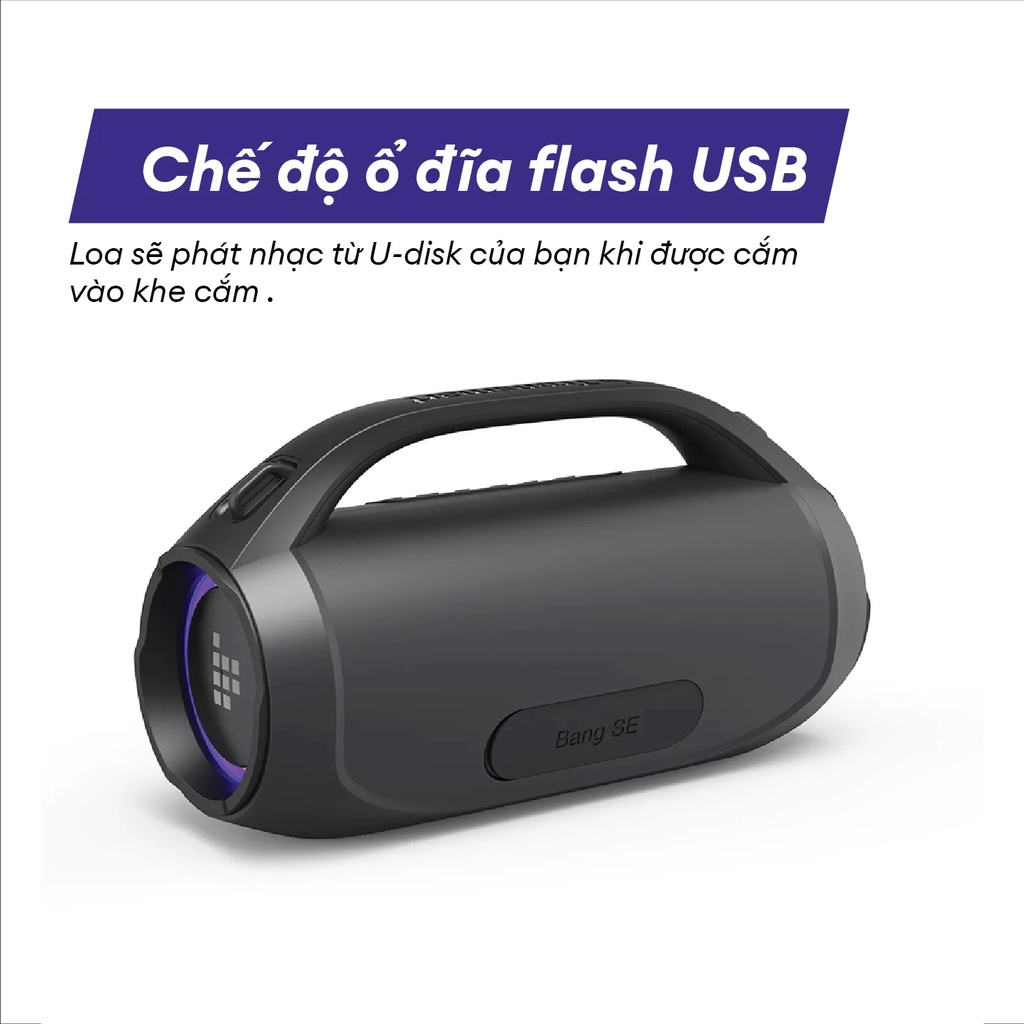 Loa Bluetooth 5. di động TRONSMART BANG SE – Đèn LED - Công suất 40W - Chống nước IPX6 - HÀNG CHÍNH HÃNG