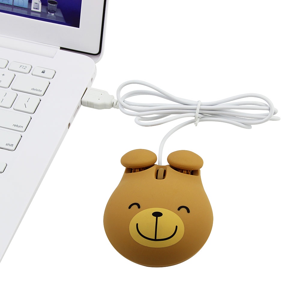 Chuột Máy Tính Có Dây USB Hình Động Vật Dễ Thương Cho Laptop