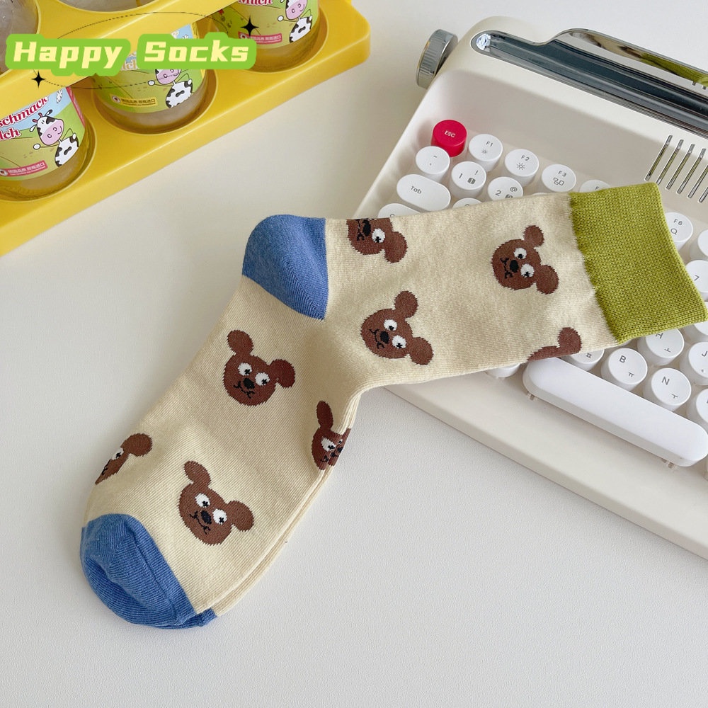 Vớ Mềm In Hình Gấu Hoạt Hình Nhật Bản Dễ Thương Thời Trang Thu Đông Cho Nữ JP5