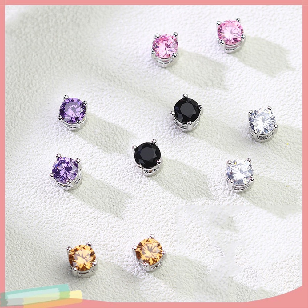 Đôi khuyên tai từ tính đính kim cương giả thời trang cho nam nữ