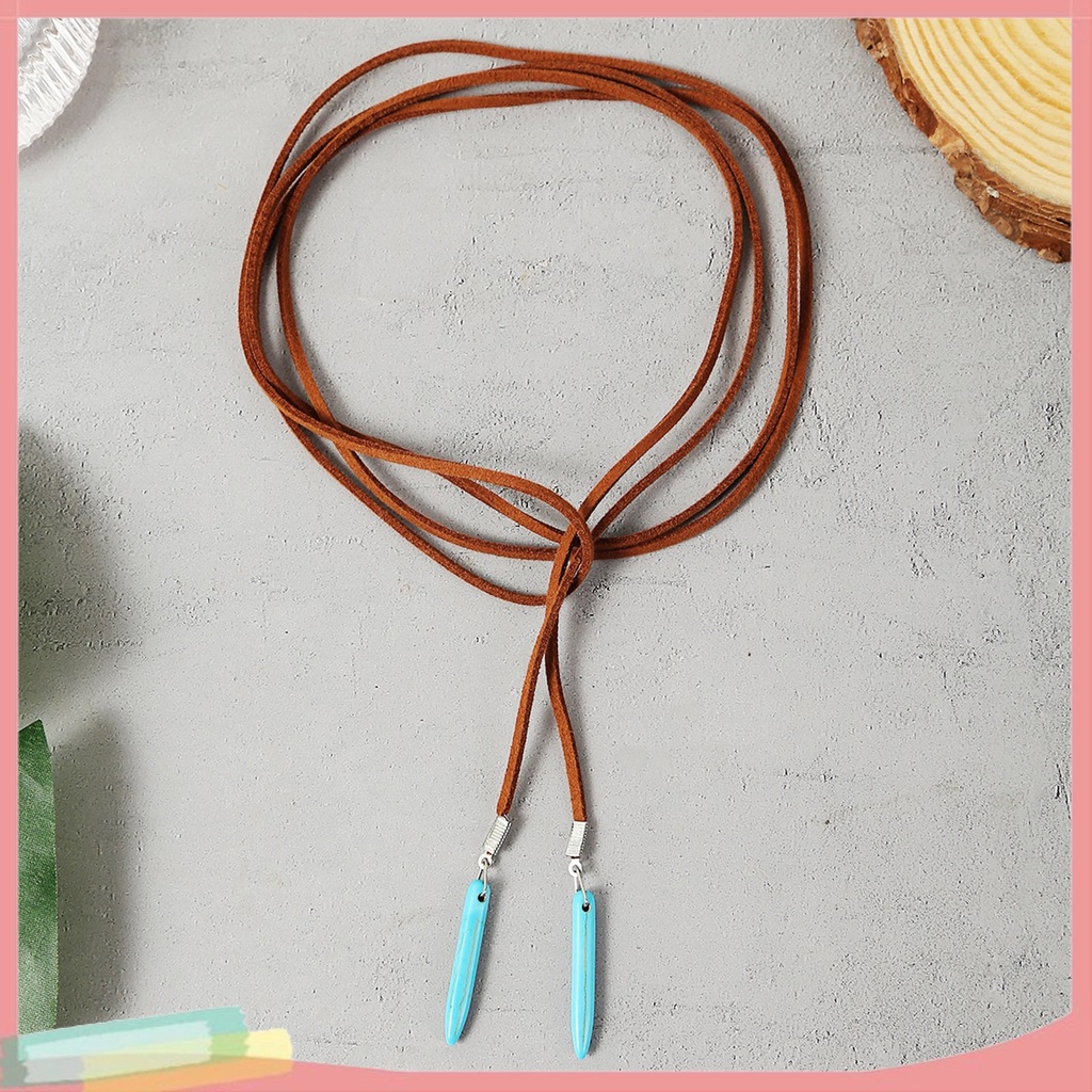 Vòng Cổ Dây Bện Mặt Đá Tự Nhiên Thời Trang Nữ Tính