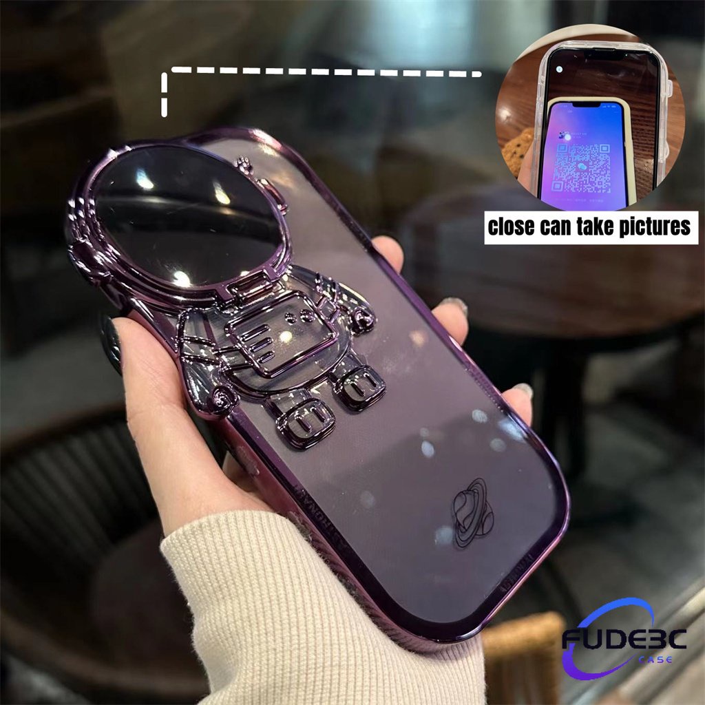 Ốp Điện Thoại Chống Sốc In Hình Phi Hành Gia NASA Có Giá Đỡ Bảo Vệ Ống Kính iPhone 14 Pro Max 13 11 12 Pro Max 14 Plus XR