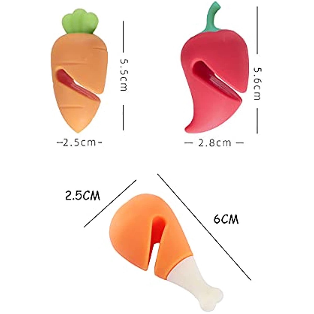 Nút Đậy Nắp Nồi Chống Tràn Hình Đùi Gà / Cà Rốt Sáng Tạo Bằng Silicone JP5