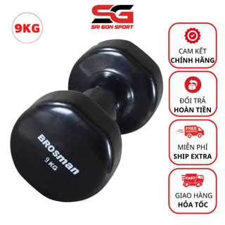 Tạ đơn, tạ tập tay 9kg bọ cao su nhập khẩu chính hãng Brosman chất lượng giá tốt - ZOKO SPORT