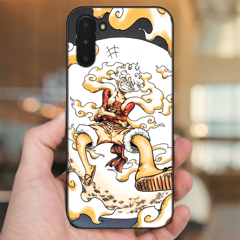 Ốp lưng Samsung Note 10 viền đen in hình Luffy Gear 5 Nika One Piece Đảo Hải Tặc