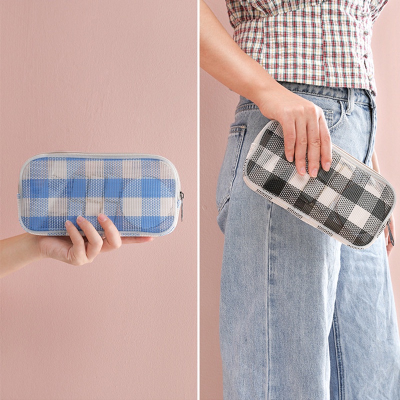 Túi Đựng Mỹ Phẩm Du Lịch Nhỏ Gọn Họa Tiết Kẻ Sọc