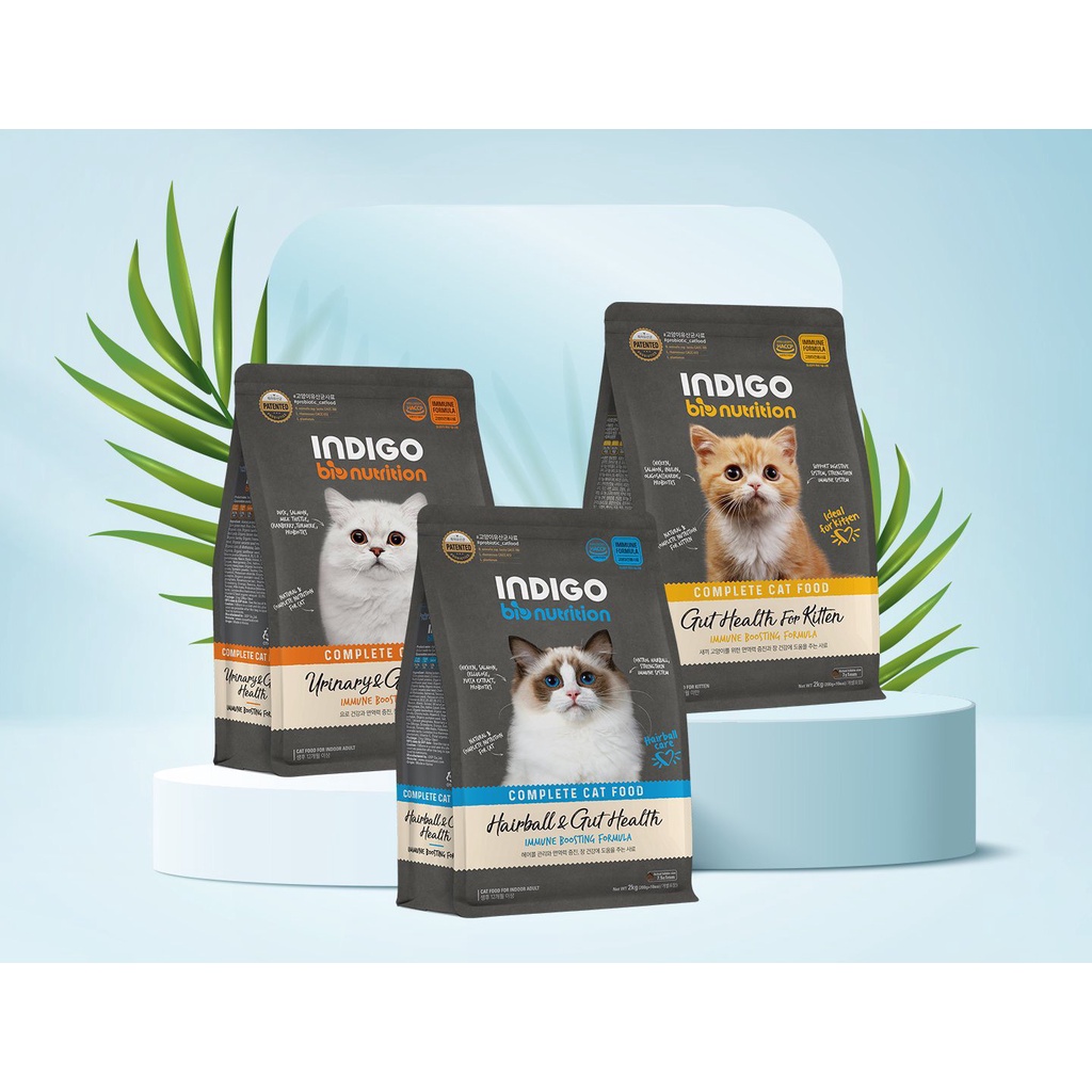 Hạt mèo INDIGO 400g-2kg tiêu búi lông, tiết niệu, mèo con - hairball, urinary, kitten