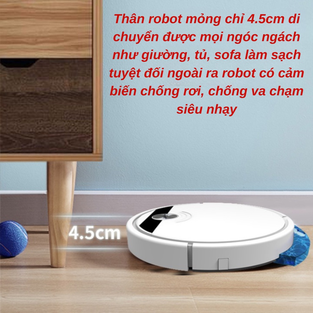 Robot hút bụi lau nhà thông minh tự động RS800, máy hút bụi, quét nhà không dây, lau sàn, sạc pin, giá rẻ
