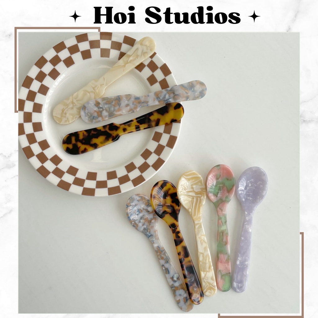 (CÓ SẴN) Set dao muỗng xà cừ mini phong cách Hàn Quốc - Hoi Studios