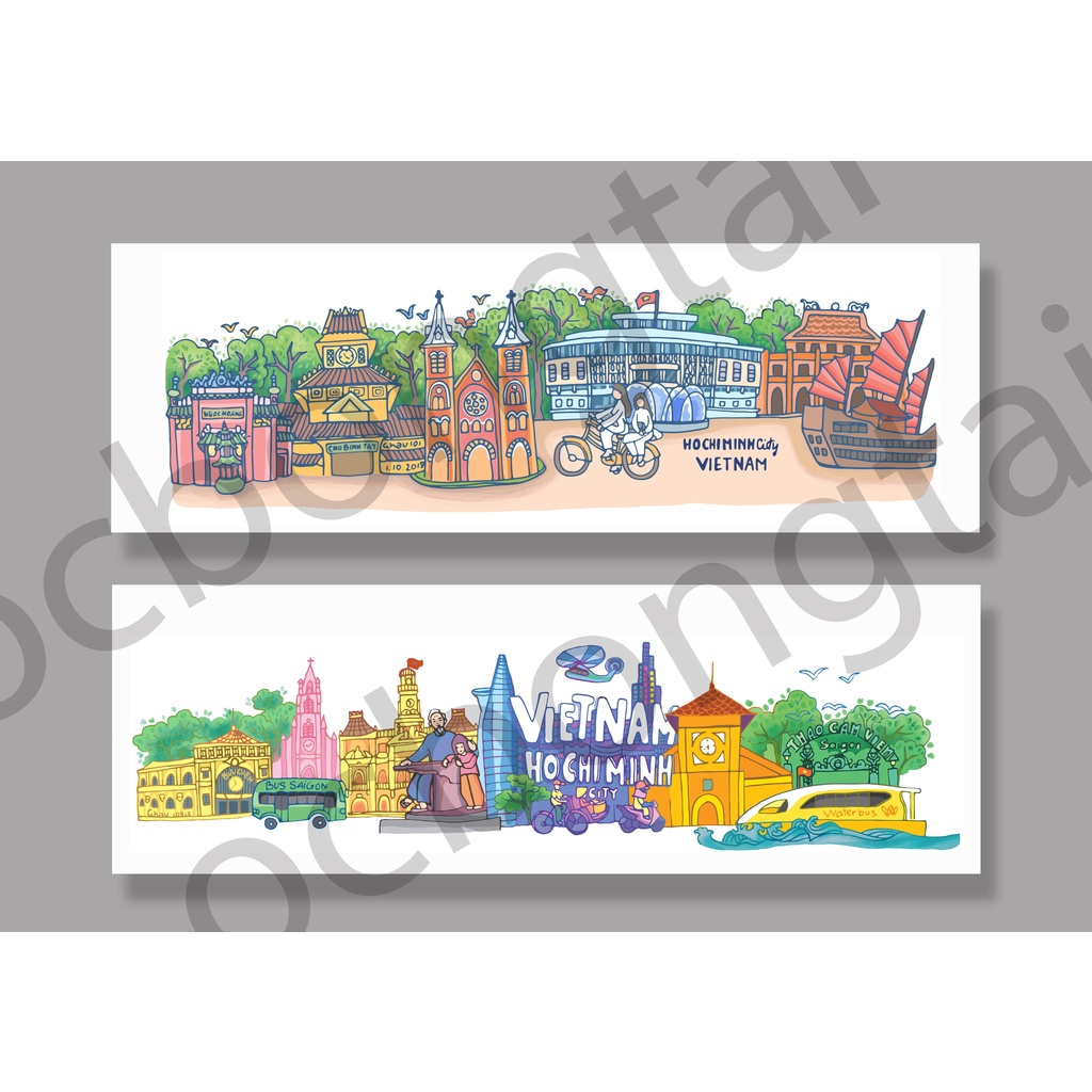 Bookmark, Thẻ Card 2 mặt HÀ NỘI-HỘI AN-SÀI GÒN