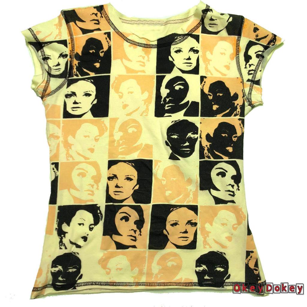 Odokey-e-áo Thun Crop Top Y2K Hình Chân Dung Mặt Thẩm Mỹ Phong Cách Harajuku Mùa Hè Cho Nữ