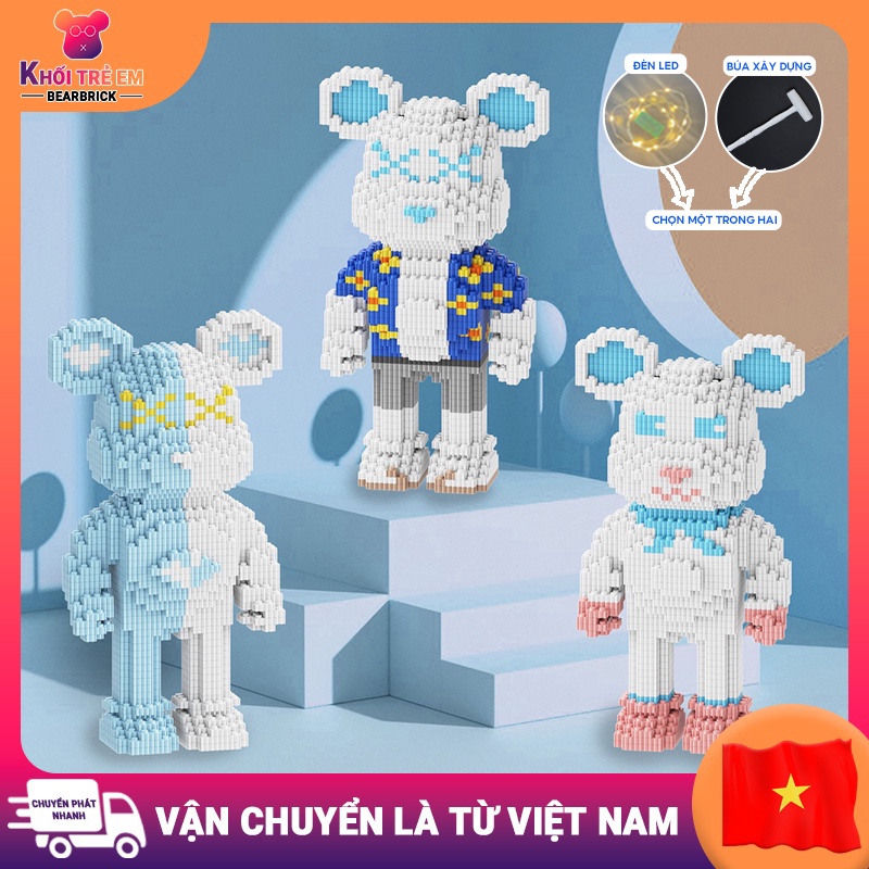Khối đồ chơi giáo dục lắp ráp hình Bearbrick Tandem cho nam và nữ