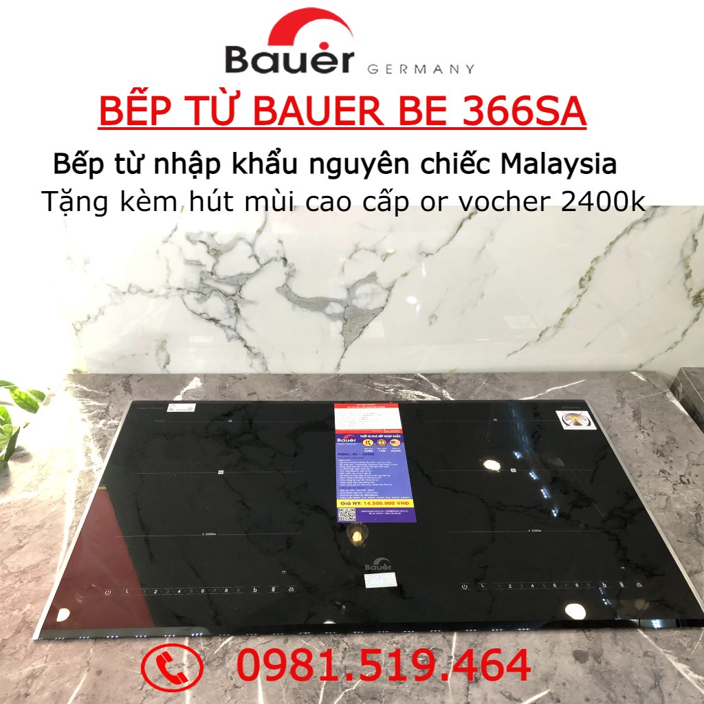 Bếp từ đôi bauer 366SA / Giảm ngay 2tr990k / Bếp từ nhập khẩu Malaysia /Bảo hành chính hãng 3 năm