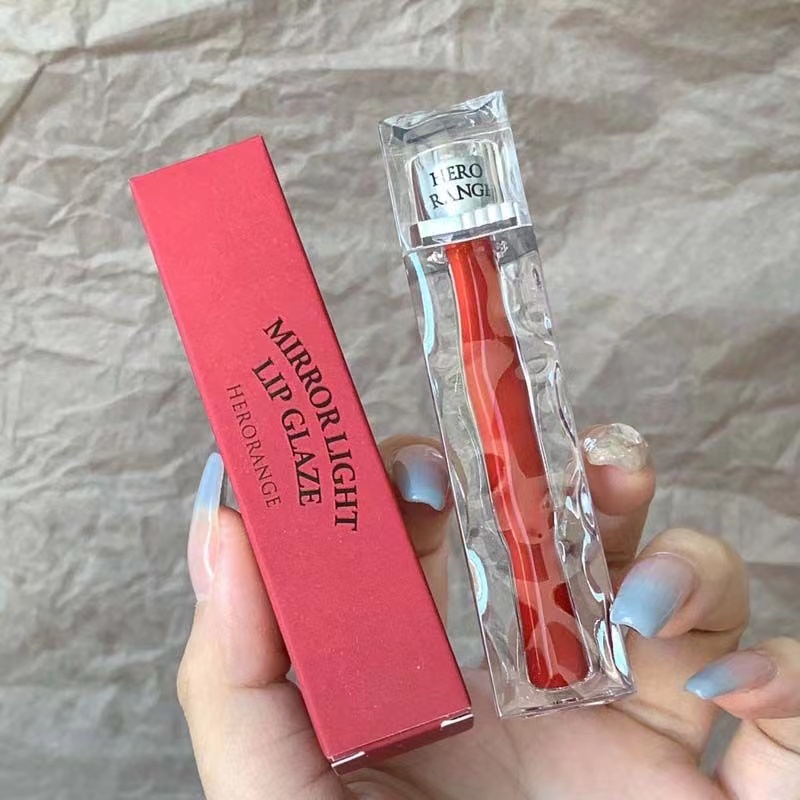 HERORANGE® Son Bóng Lấp Lánh Nuôi Dưỡng Môi Lâu Trôi Trọng Lượng 3.5g lipstick son nội địa trung（05 Đỏ Nâu, 02 Cam Gạch）