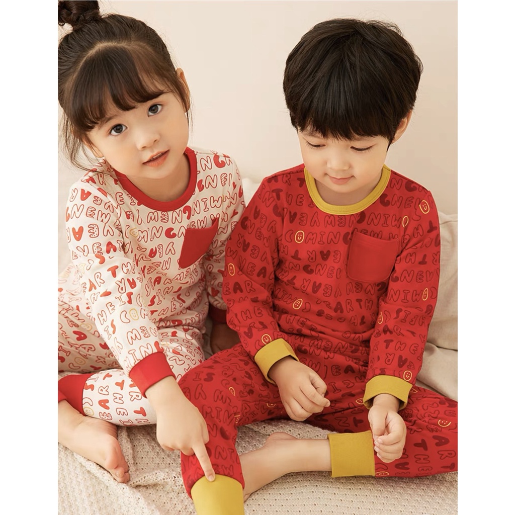 Bộ quần áo Tết 2023 cho bé 13-27kg Happy new year AF KID vải cotton bốn chiều cao cấp, co giãn cực tốt cho bé đón Tết