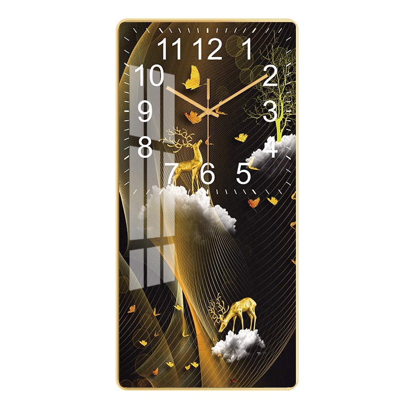 Tranh Đồng Hồ Tráng Gương 5D Hươu Tài Lộc - Simple House , Treo Tường, Decor Phòng Khách, Trang Trí Nhà Cửa, Tặng Quà