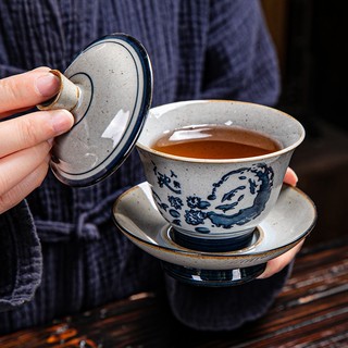 Chén khải men giả cổ sứ triều châu nung củi