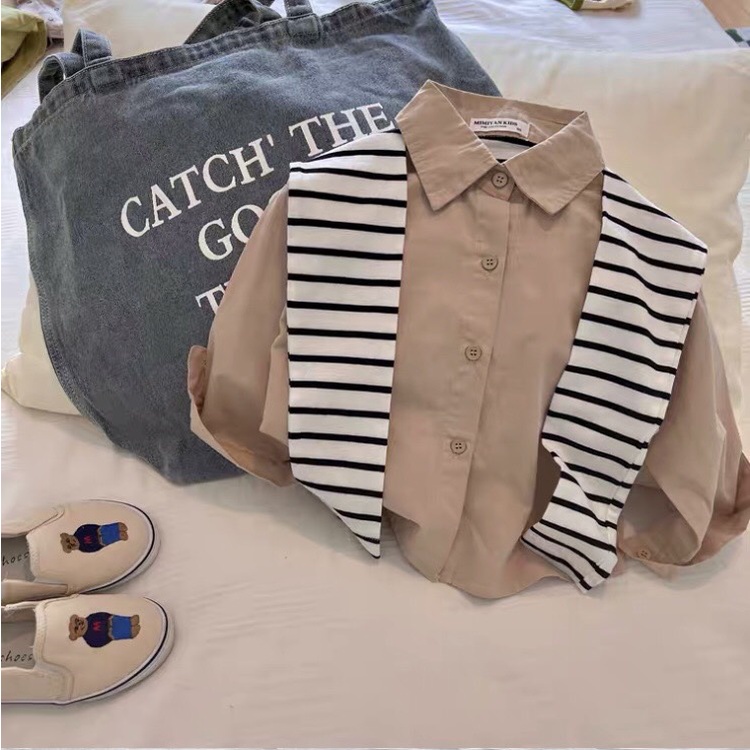 Áo Sơ Mi Korean Trẻ Em Cho Bé Trai Và Bé Gái Phong Cách Độc Lạ Chất Liệu Vải Đũi Thoáng Mát Chaarlie.store