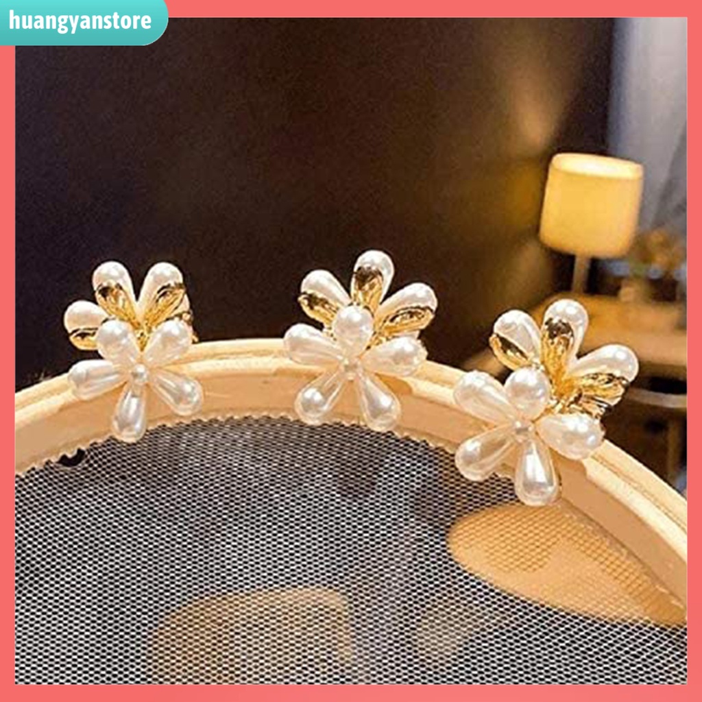 HY/ Kẹp Tóc Hình Hoa Đính Ngọc Trai Giả Thời Trang Cho Nữ