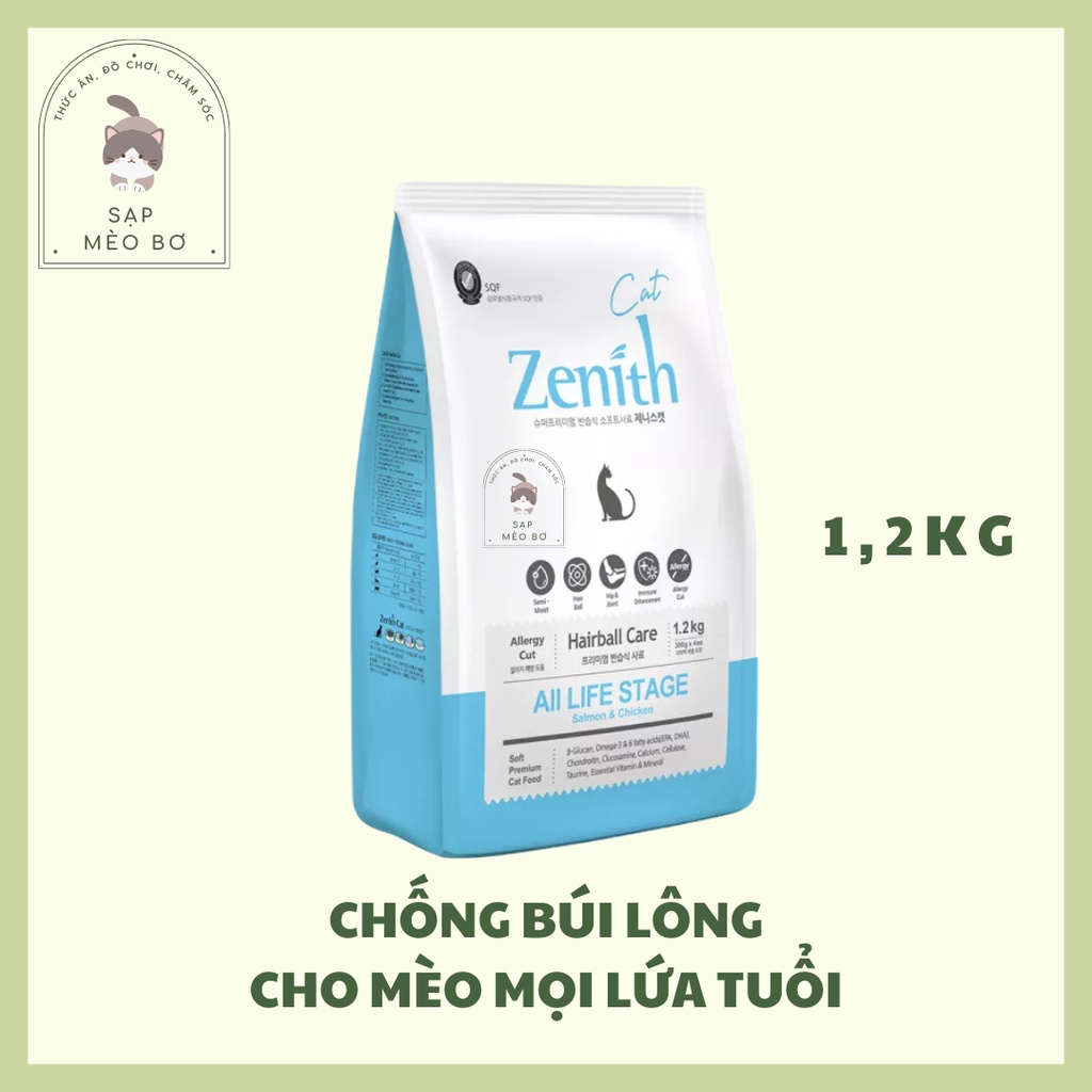 Thức ăn hạt mềm ZENITH Hairball hỗ trợ tiêu búi lông cho mèo mọi lứa tuổi 1,2kg (DATE 2/2024)