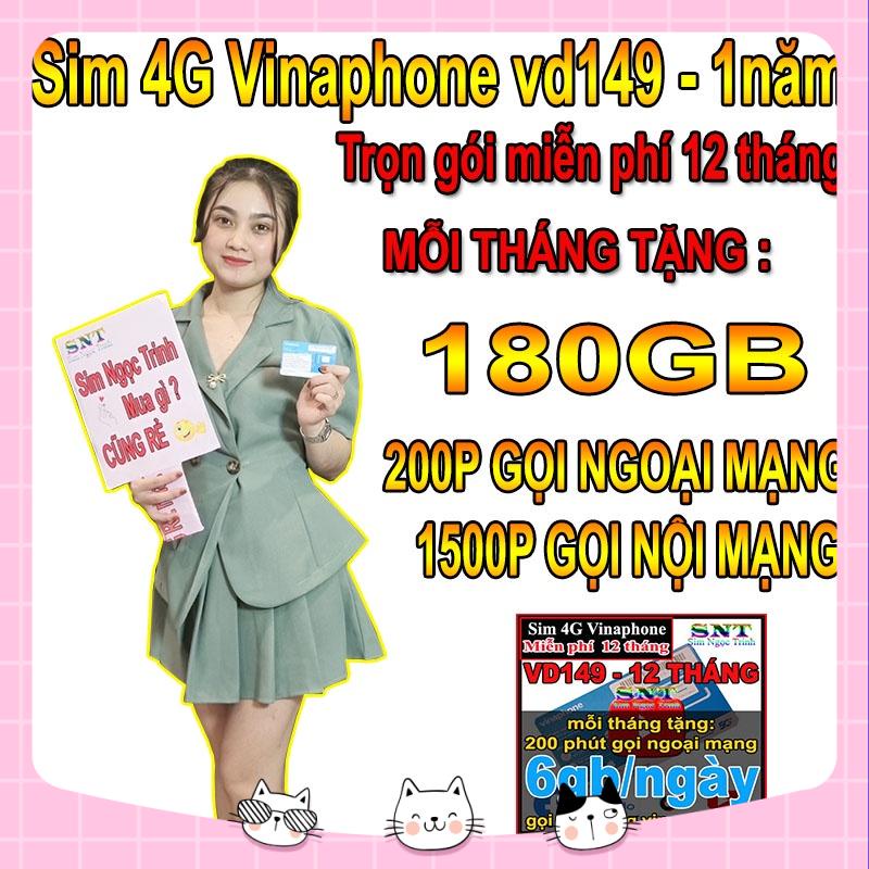 Sim 4G Vina VD149 Miễn Phí Data  6GB/  1 Ngày Và Gọi 12 Tháng Không Cần Nạp Tiền