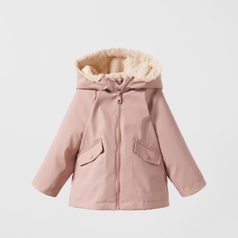 XD- Áo khoác raincoat lót lông siêu ấm size 9/12m-4/5y