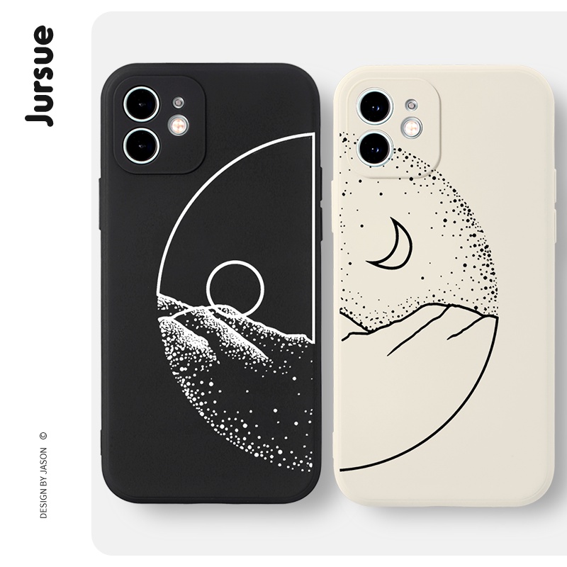 Ốp điện thoại JURSUE cặp đôi dễ thương đẹp mềm Cho iPhone 14 13 12 11 Pro Max SE 2020 X XR XS 8 7 ip 6S 6 Plus kute XYH1077